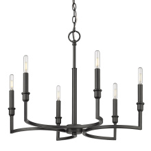 Golden Canada 8209-6 BLK - Golden Lighting Ellyn 6-light Chandelier in Matte Black